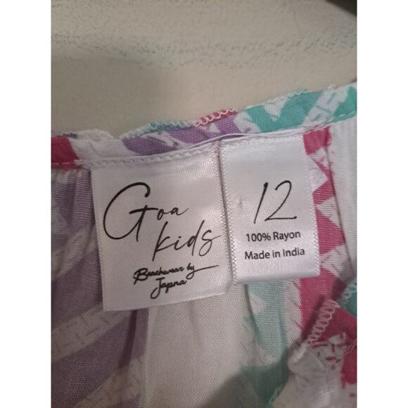 GOA Kids Beachwear by Japna Multicolor Geometric Beach Cover-Up Dress - Picture 5 of 6